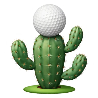 cactus trophy golf ball sticker