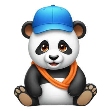panda with orange and blue cap sticker