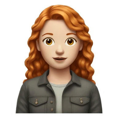 realistic portrait of a girl ginger hair sticker
