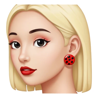 red earrings with five black spots sticker