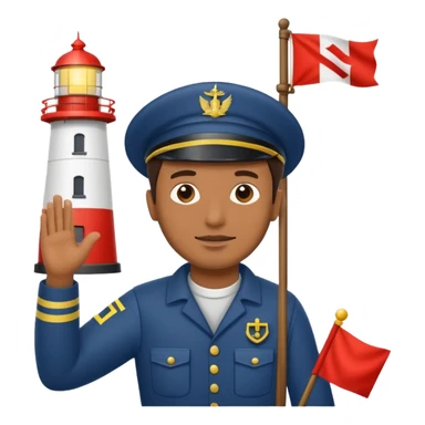 lighthouse Keeper raising signal flag sticker