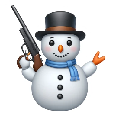 snowman holding gun sticker