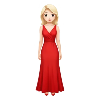 white conservative woman in long red dress sticker