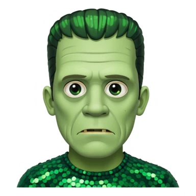 Frankenstein with dark green sequin outfit sticker