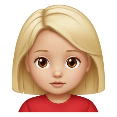 Create a girl with blonde hair, red top and brown eyes, and let her name be Lina, let it be a baby sticker