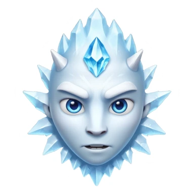 ice creature portrait, head and shoulders only, frozen crystal skin, glowing blue eyes, frost aura, sharp icy textures, fantasy winter vibe, 3D cartoon, mobile game icon style, clean background, no text, no watermark
 sticker