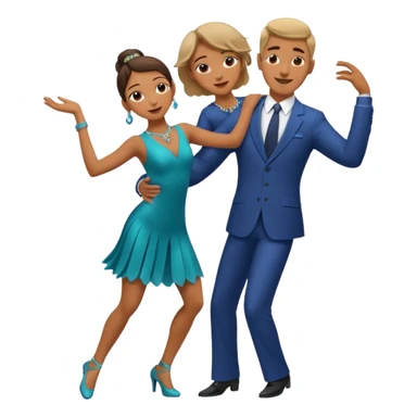 2 danseurs, une femme et un homme- la femme danse devant le mec, le mec est bcp plus grand qu'elle avec un gros nez- les bras de la femme sont autour du coup de l'homme  sticker