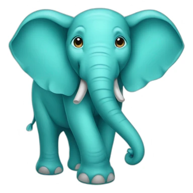 cyan colored elephant sticker