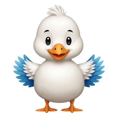 a chibi style goose character giving a thumbs up sticker