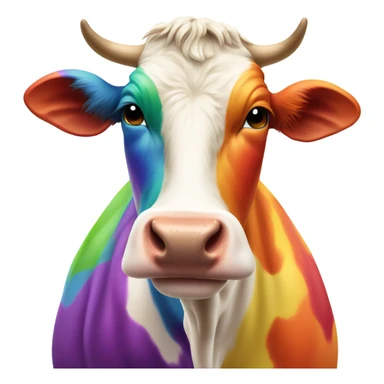 Rainbow cow sticker
