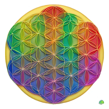 The flower of life rainbow sacred geometry pattern sticker