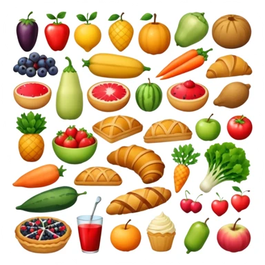 haceme un emoji de muchos alimentos sticker