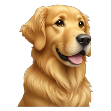 Golden retriever avec une ado sticker
