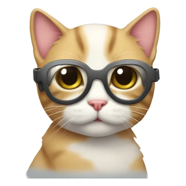 Cute cat with googles sticker