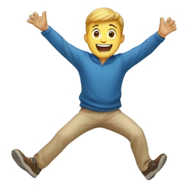 a white man jumping celebrating sticker