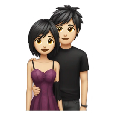 Emo homecoming couple with mums sticker