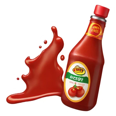 bottle of sauce spilling sticker
