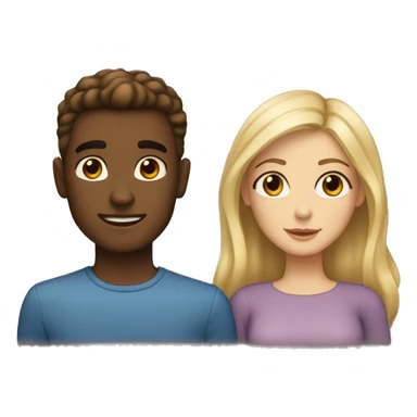 blonde girl with brown eyes and a guy with brown hair and brown eyes sticker