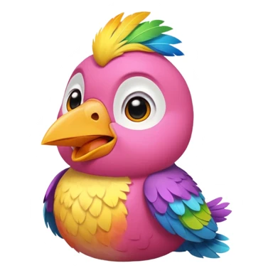 Bird singing with eyes closed and face looking upward. Cute color sticker
