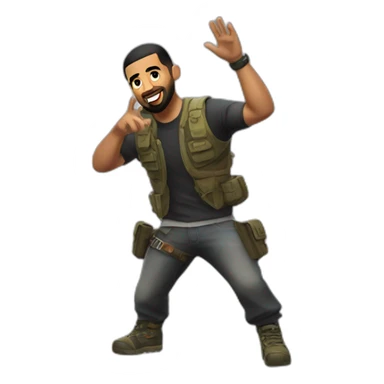 drake playing fortnite sticker