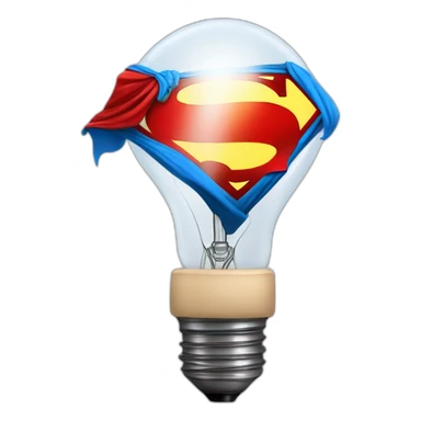 bulb with superman cape not male with a proud face sticker
