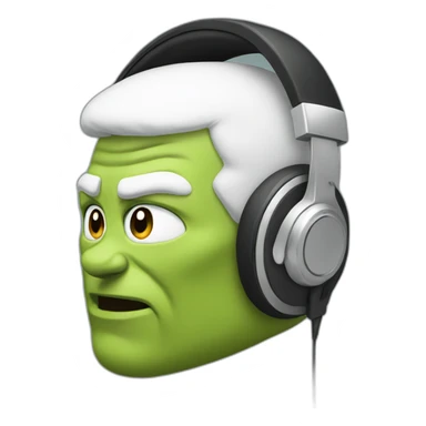 Halk with head phones  sticker