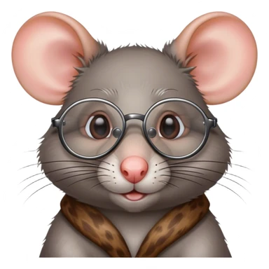a rat wearing glasses  sticker