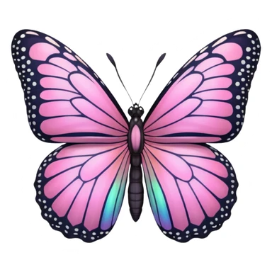 super realistic pink monarch butterfly sticker