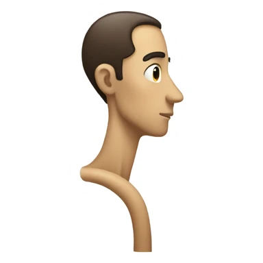 Person with long neck, leaning forward and big back sticker