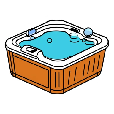 outdoor jacuzzi hot tub with bubbles sticker
