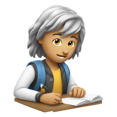 student making up an assignment sticker