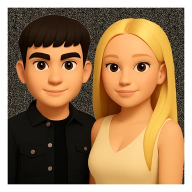 Slightly increase the volume of the upper body of the girl, slightly turn her to face forward, and make the skin color uniform. Maintain the cartoonish 3D avatar style in the image. sticker