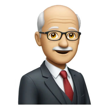 60-year-old organisation consultant, balding, in suit and tie sticker