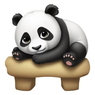 Sad baby panda dreaming about big panda sticker