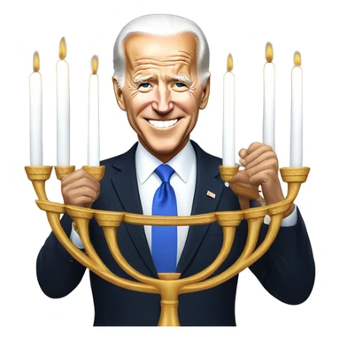 President Biden lighting a menorah sticker