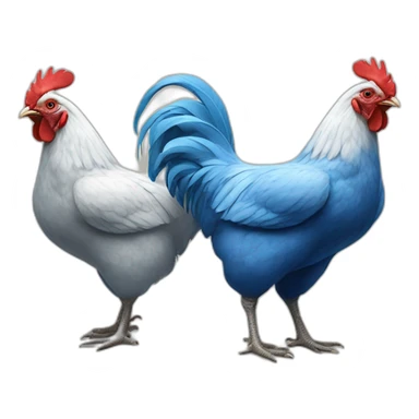 two blue american bresse chickens sticker
