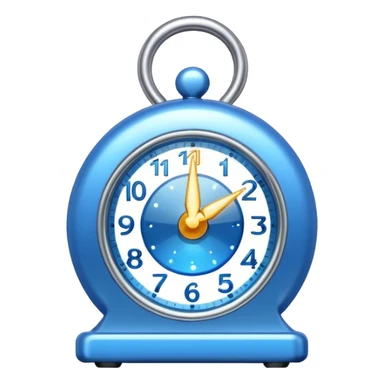 blue ringing alarm with sparkles sticker