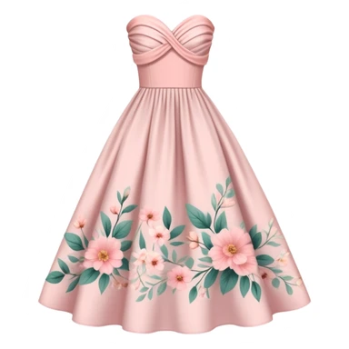 Floral pastel pink Easter dress strapless sticker