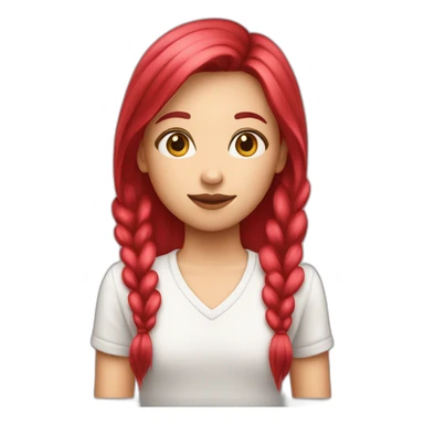 girl-long-straight-rosered-hair-holding-heart sticker