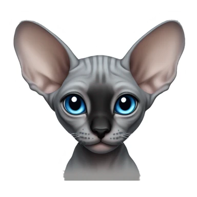 “Gray Sphynx kitten with a black face and blue eyes sticker