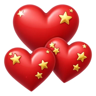 Two red hearts one beyond another with some stars in both the hearts sticker