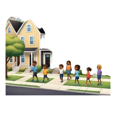 Neighborhood houses with people outside talking sticker