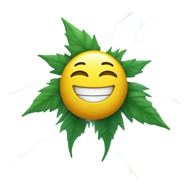 Pot leaf with a happy face being struck by lightning sticker