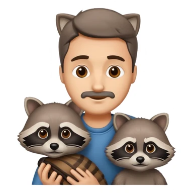 man with racoon sticker