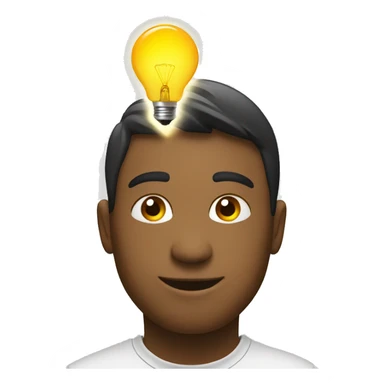 student having idea light bulb on top of his head sticker