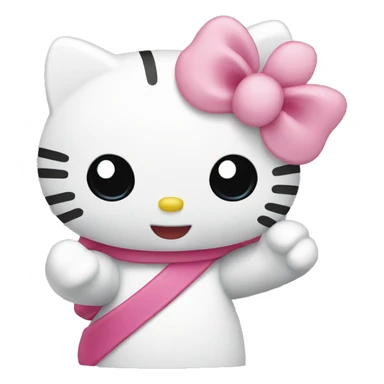 Hello kitty waving sticker