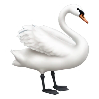 Swan with bow sticker