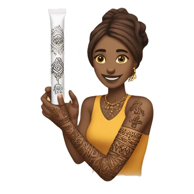 Henna tube making a tattoo on arm sticker