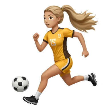 Long Haired Football Players, Female player with ponytail running sticker