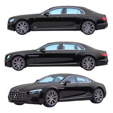 Add a transparent film next to the black luxury car, clearly separated and visible, as if ready to be applied, keep the elegant 3D style sticker